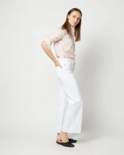 Frill Shirt In Orange Stripe Silk 14 Frill Shirt In Orange Stripe Silk -ULLA JOHNSON SHOP S71909 4280