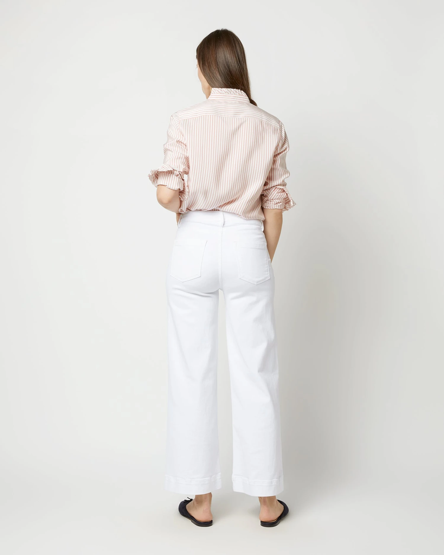 Frill Shirt In Orange Stripe Silk 8 Frill Shirt In Orange Stripe Silk - Image 8