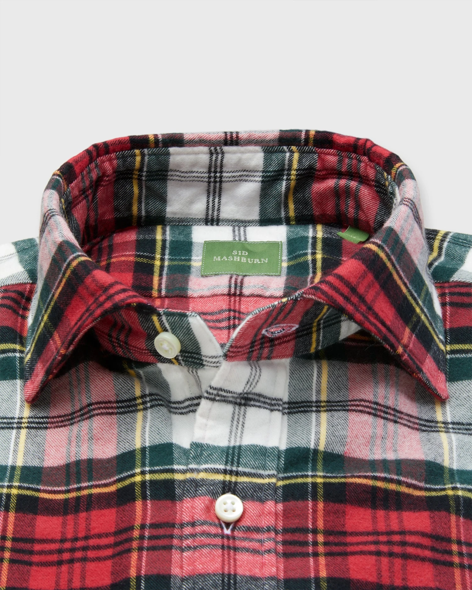 Spread Collar Sport Shirt In Dress Stewart Tartan Flannel 2 Spread Collar Sport Shirt In Dress Stewart Tartan Flannel - Image 2