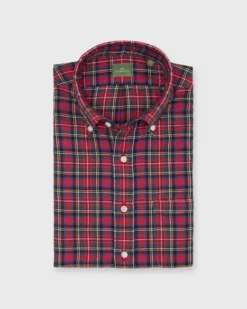 Button-Down Sport Shirt In Royal Stewart Tartan Twill