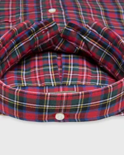 Button-Down Sport Shirt In Royal Stewart Tartan Twill -ULLA JOHNSON SHOP S72066 335