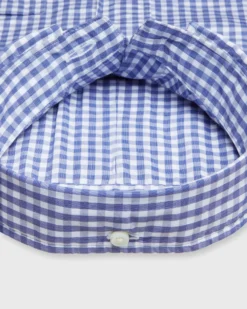 Button-Down Sport Shirt In Blue Gingham Poplin -ULLA JOHNSON SHOP S72068 260