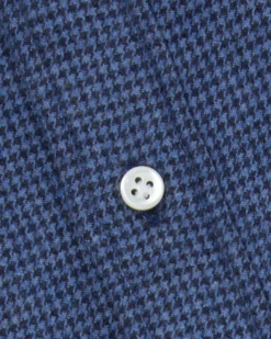 Otto Handmade Sport Shirt In Slate/Navy Brushed Houndstooth Flannel -ULLA JOHNSON SHOP S72070 84
