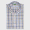 Button-Down Sport Shirt In Blue/Scotch Check Poplin
