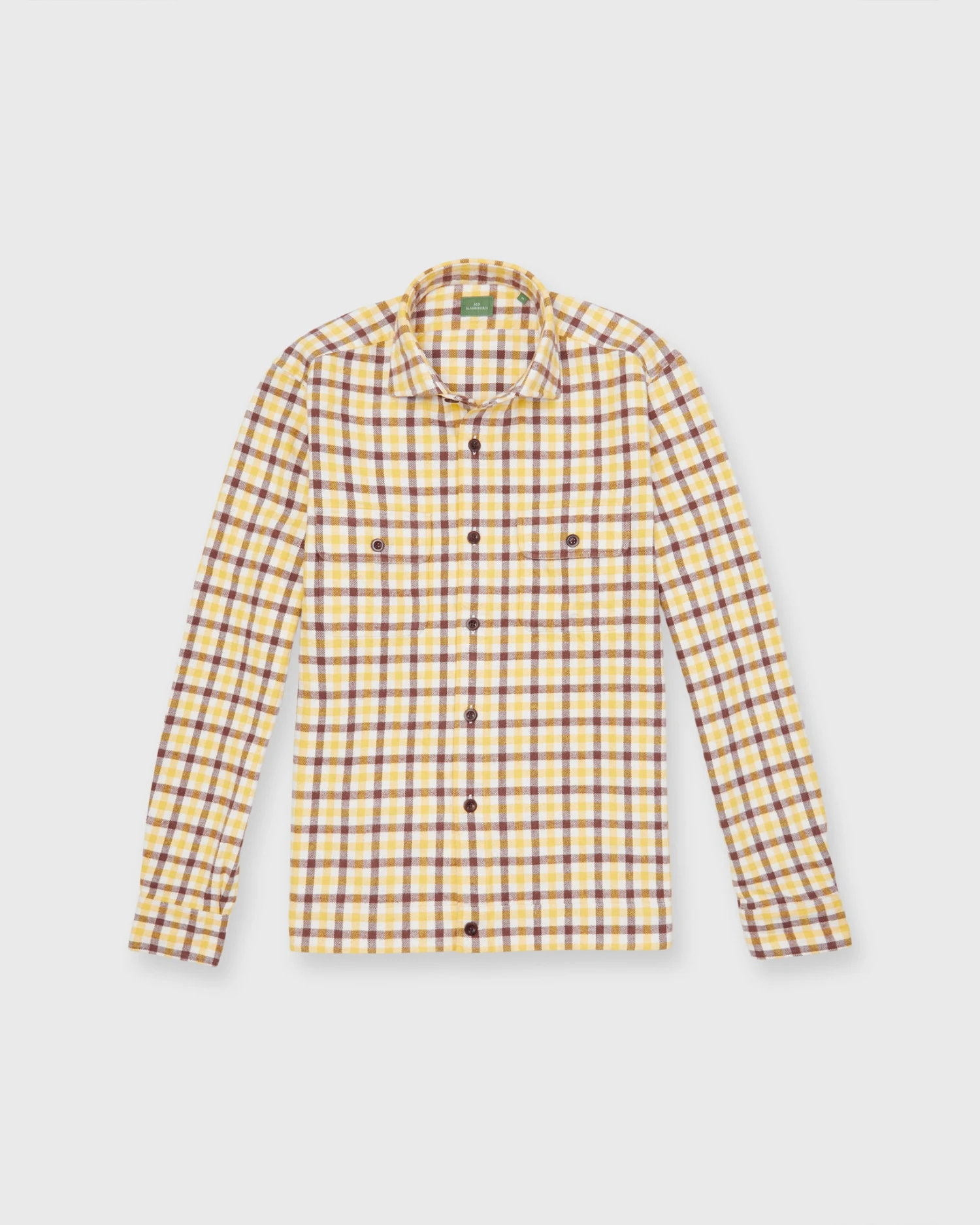 Band-Hem Work Shirt In Bone/Yellow/Brown Tattersall Brushed Twill 2 Band-Hem Work Shirt In Bone/Yellow/Brown Tattersall Brushed Twill - Image 2