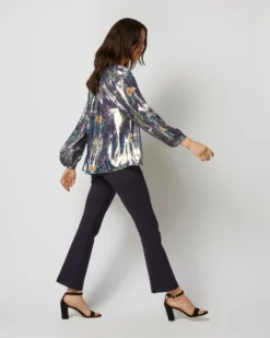 Ariana Blouse In Navy/Metallic Floral Academy Liberty Fabric Lamé -ULLA JOHNSON SHOP S72084 3832
