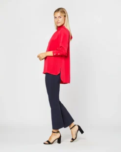 Colette Tie-Neck Blouse In Red Silk Crepe De Chine -ULLA JOHNSON SHOP S72094 3169