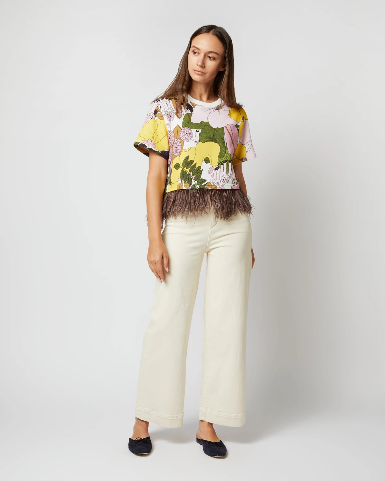 La Scala Tee In Big Flower Rose Jersey 2 La Scala Tee In Big Flower Rose Jersey - Image 2