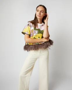 La Scala Tee In Big Flower Rose Jersey 12 La Scala Tee In Big Flower Rose Jersey -ULLA JOHNSON SHOP S72141 636