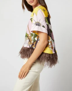 La Scala Tee In Big Flower Rose Jersey 19 La Scala Tee In Big Flower Rose Jersey -ULLA JOHNSON SHOP S72141 679