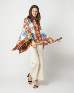 Foulard Shirt In Taormina Placée Ivory Twill Silk -ULLA JOHNSON SHOP S72142 2094