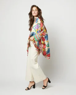 Foulard Shirt In Taormina Placée Ivory Twill Silk -ULLA JOHNSON SHOP S72142 2141