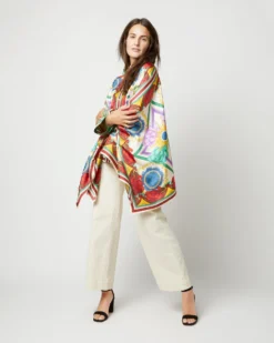 Foulard Shirt In Taormina Placée Ivory Twill Silk -ULLA JOHNSON SHOP S72142 2176