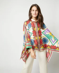 Foulard Shirt In Taormina Placée Ivory Twill Silk -ULLA JOHNSON SHOP S72142 2177