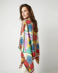 Foulard Shirt In Taormina Placée Ivory Twill Silk -ULLA JOHNSON SHOP S72142 2209