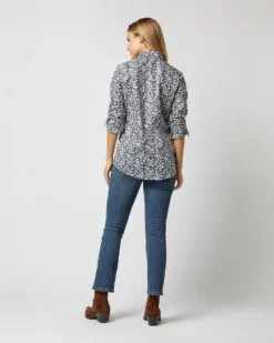 Tomboy Popover Shirt In Navy Edenham Shadow Liberty Fabric -ULLA JOHNSON SHOP S72253 1461