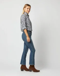 Tomboy Popover Shirt In Navy Edenham Shadow Liberty Fabric -ULLA JOHNSON SHOP S72253 1487