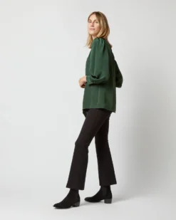 Helene Tie-Neck Blouse In Hunter Silk Crepe De Chine -ULLA JOHNSON SHOP S72254 1058