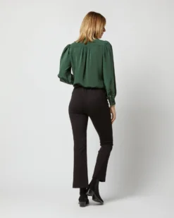 Helene Tie-Neck Blouse In Hunter Silk Crepe De Chine -ULLA JOHNSON SHOP S72254 1112