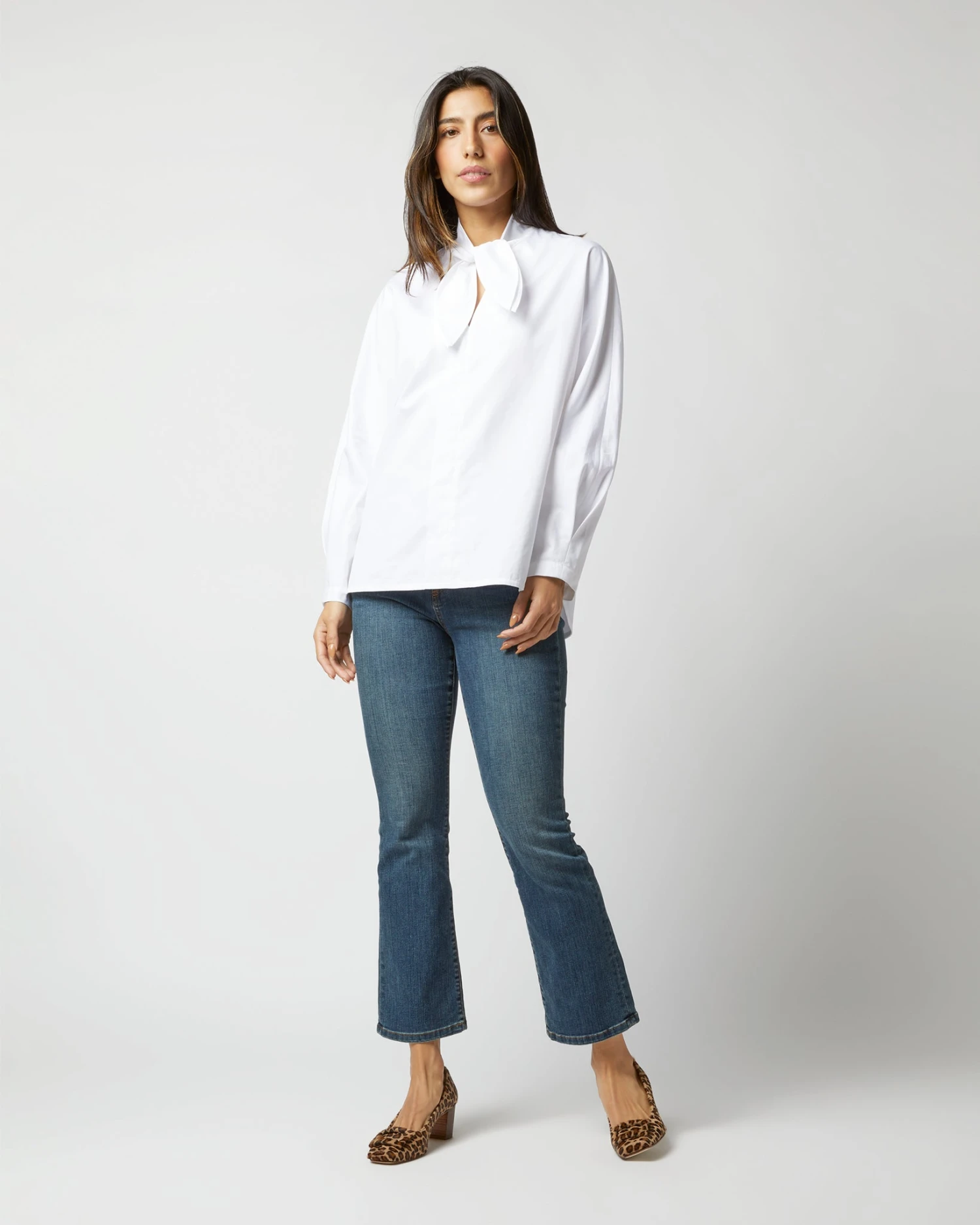 Poinsettia Top In White Poplin 1 Poinsettia Top In White Poplin