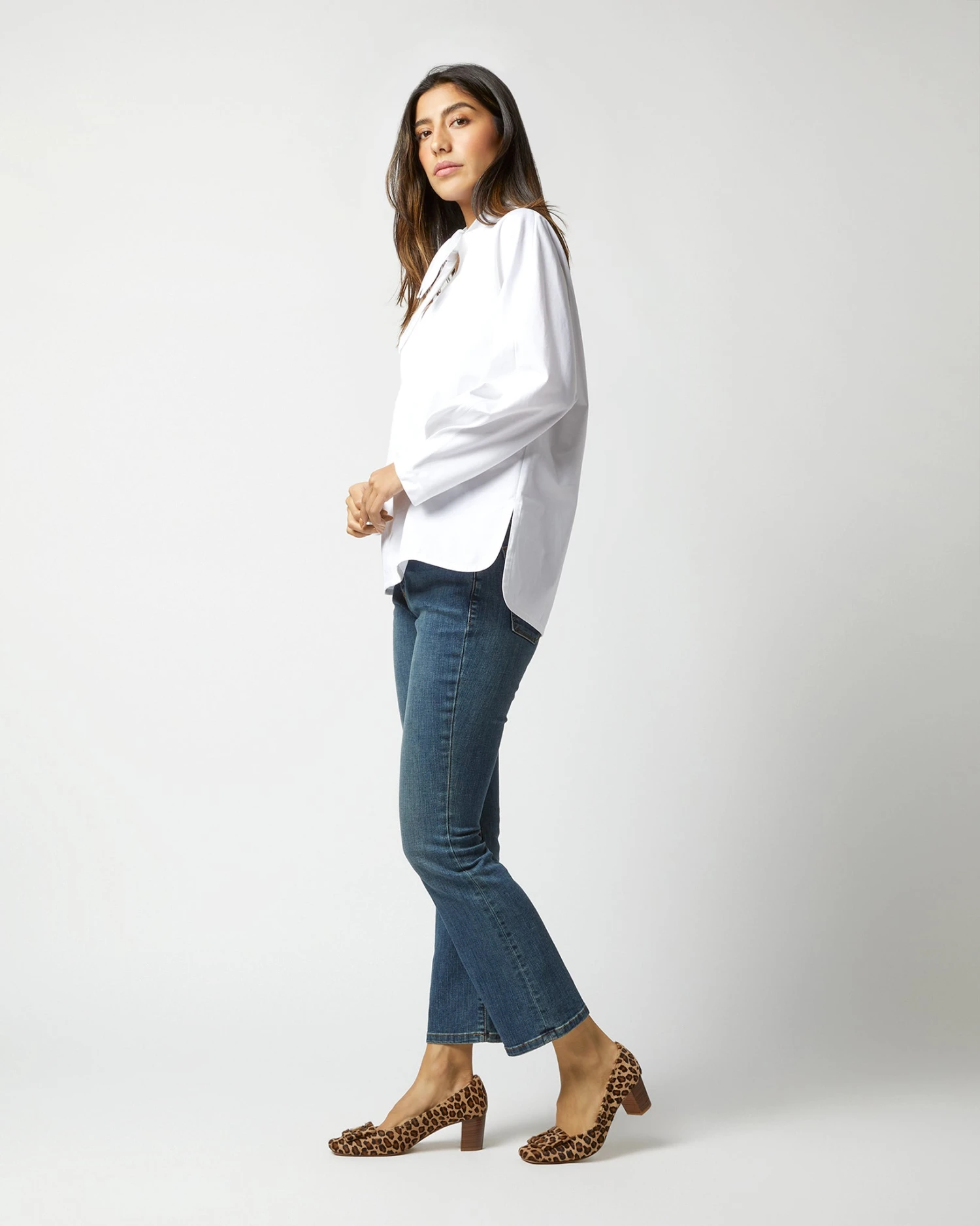 Poinsettia Top In White Poplin 5 Poinsettia Top In White Poplin - Image 5