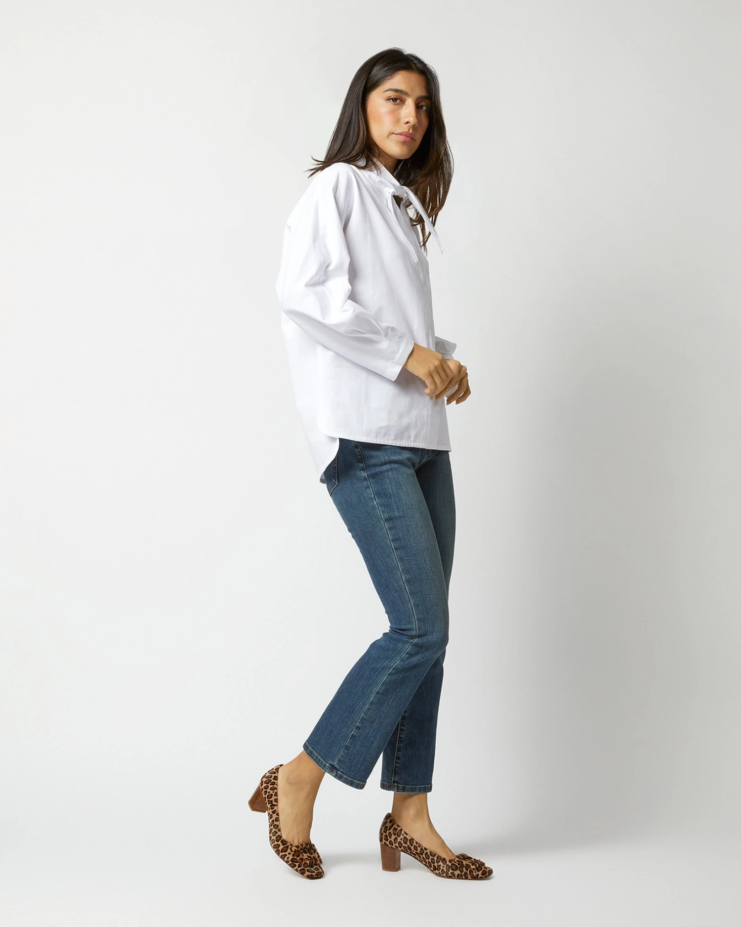 Poinsettia Top In White Poplin 4 Poinsettia Top In White Poplin - Image 4