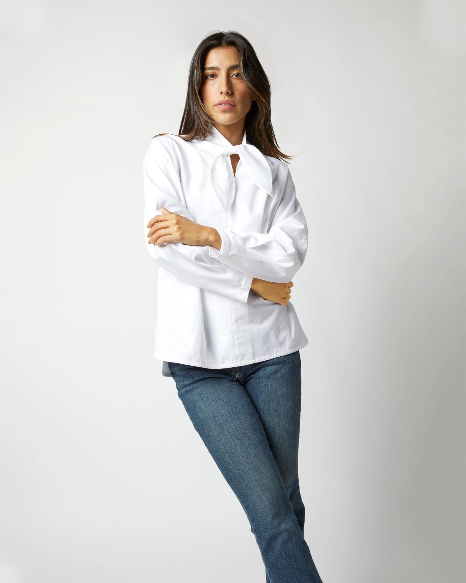 Poinsettia Top In White Poplin 3 Poinsettia Top In White Poplin - Image 3
