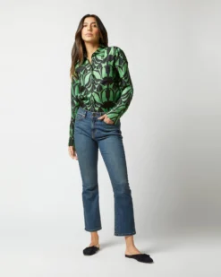 Boy Shirt In Green Papyrus Silk Twill -ULLA JOHNSON SHOP S72346 1012