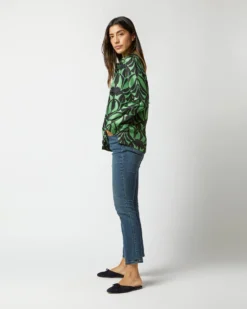 Boy Shirt In Green Papyrus Silk Twill -ULLA JOHNSON SHOP S72346 937
