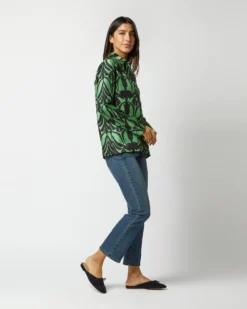 Boy Shirt In Green Papyrus Silk Twill -ULLA JOHNSON SHOP S72346 958