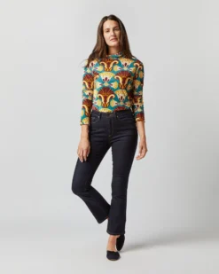 Turtleneck In Dendera Light Blue Stretch Velvet