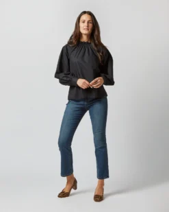 ULLA JOHNSON Marlie Blouse In Noir -ULLA JOHNSON SHOP S72359 2377