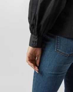 ULLA JOHNSON Marlie Blouse In Noir -ULLA JOHNSON SHOP S72359 2474