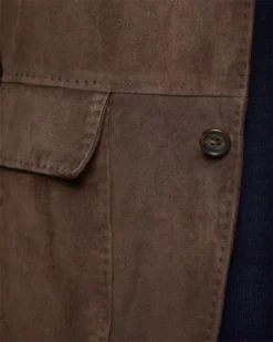 Butcher Jacket In Chocolate Suede -ULLA JOHNSON SHOP S72458 22