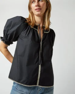 ULLA JOHNSON Ruby Top In Noir -ULLA JOHNSON SHOP S72848 1463