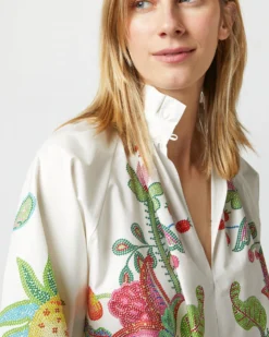 Cerere Blouse In Grenadilla Off White Cotton Popeline -ULLA JOHNSON SHOP S72962 1669