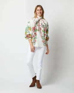 Cerere Blouse In Grenadilla Off White Cotton Popeline -ULLA JOHNSON SHOP S72962 1693