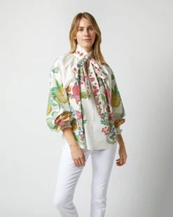 Cerere Blouse In Grenadilla Off White Cotton Popeline -ULLA JOHNSON SHOP S72962 1754