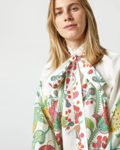 Cerere Blouse In Grenadilla Off White Cotton Popeline -ULLA JOHNSON SHOP S72962 1775