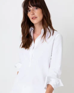 Tomboy Popover Shirt In White Poplin -ULLA JOHNSON SHOP S8479 7