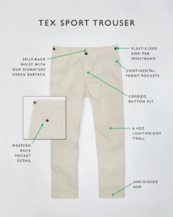 Tex Sport Trouser In Stone Lightweight Twill -ULLA JOHNSON SHOP SM 23 TEX PDP REVISED