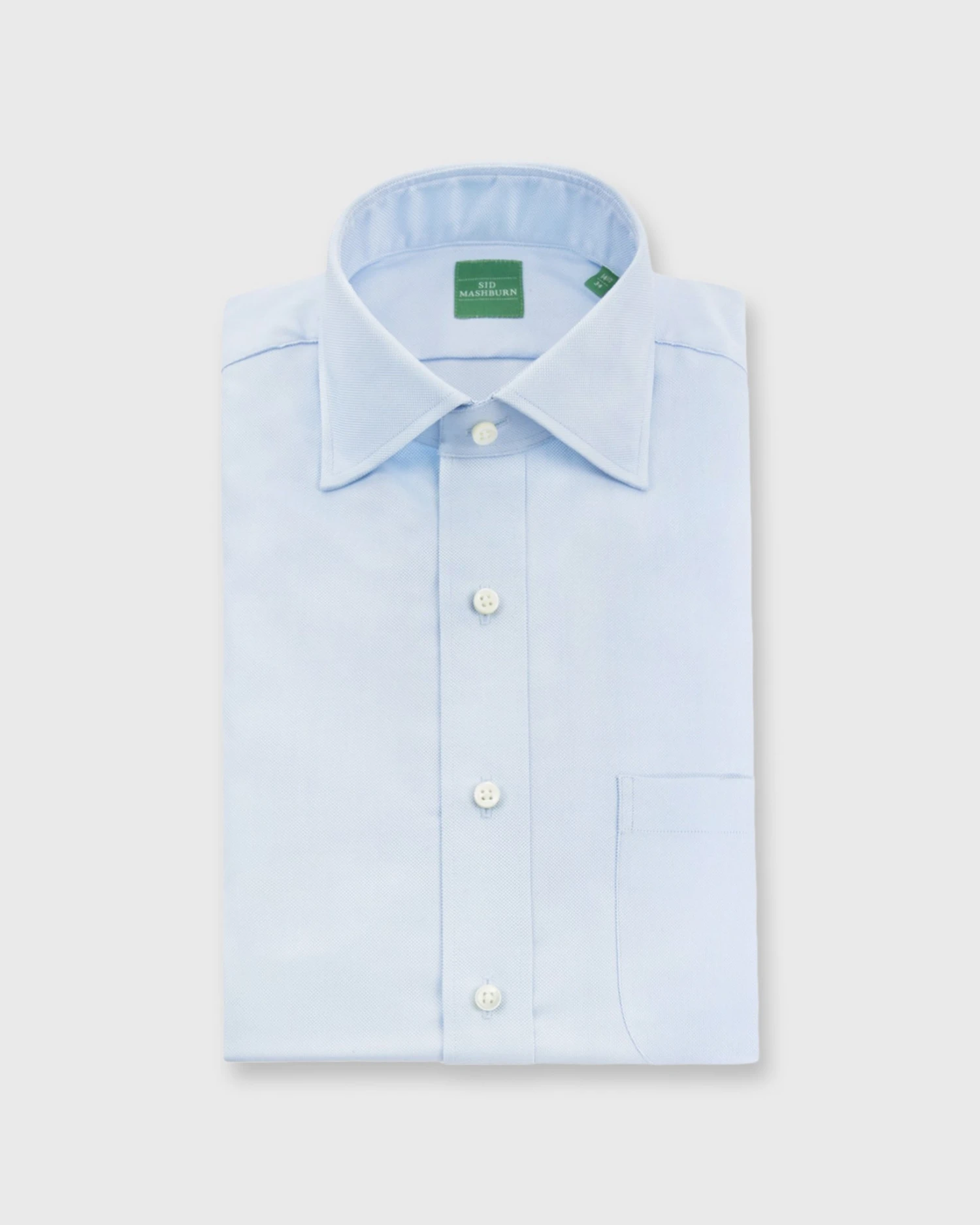 Spread Collar Dress Shirt In Sky Blue Roxford 1 Spread Collar Dress Shirt In Sky Blue Roxford